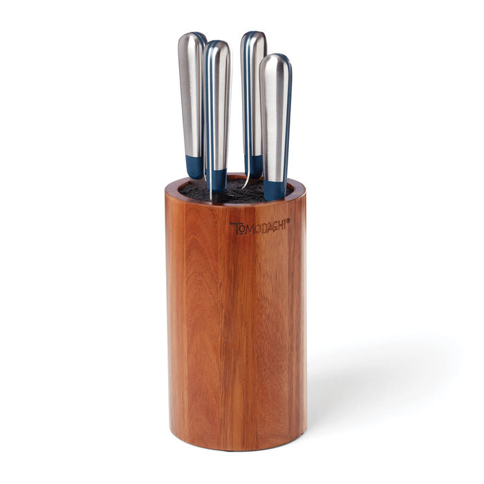 Keen 5 Piece Acacia Bristle Knife Block Set