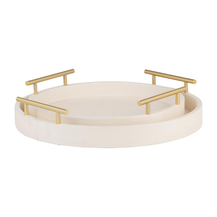 Round Shagreen Tray