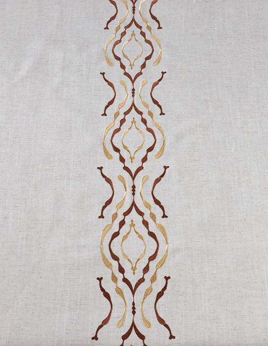 Poly And Linen Blend Tablecloth With Laced Borders