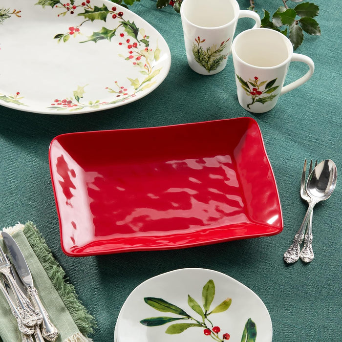 Berry Red Rectangular Platter