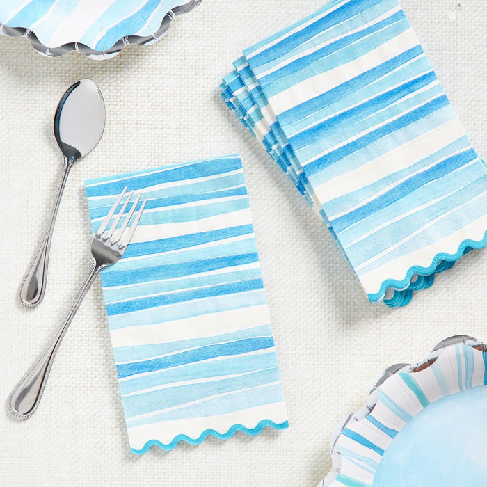 16pk. Watercolor Coastal Dinner Napkin