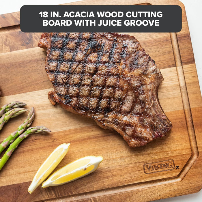 Viking Acacia Carving Board w/Juice Groove