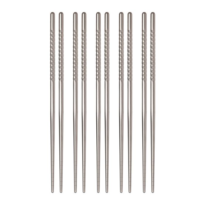 5 Pair Stainless Steel Chopsticks
