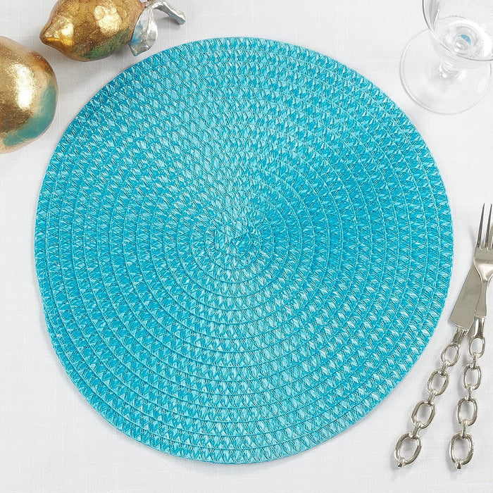 Brielle Round Placemat - Turquoise