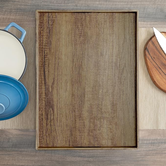 Wooden Look Serving Tray