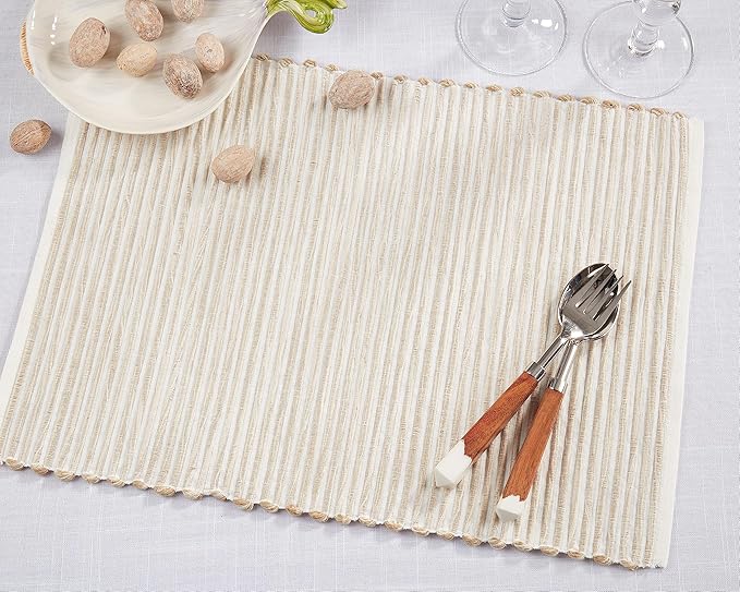 Ribbed Natural Placemats - Set Of 4