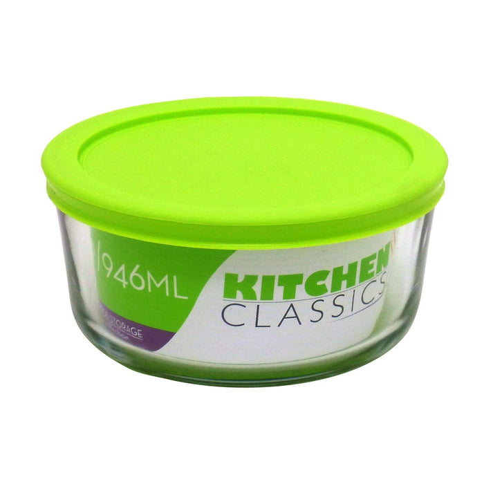 Round Glass Container w/Cover