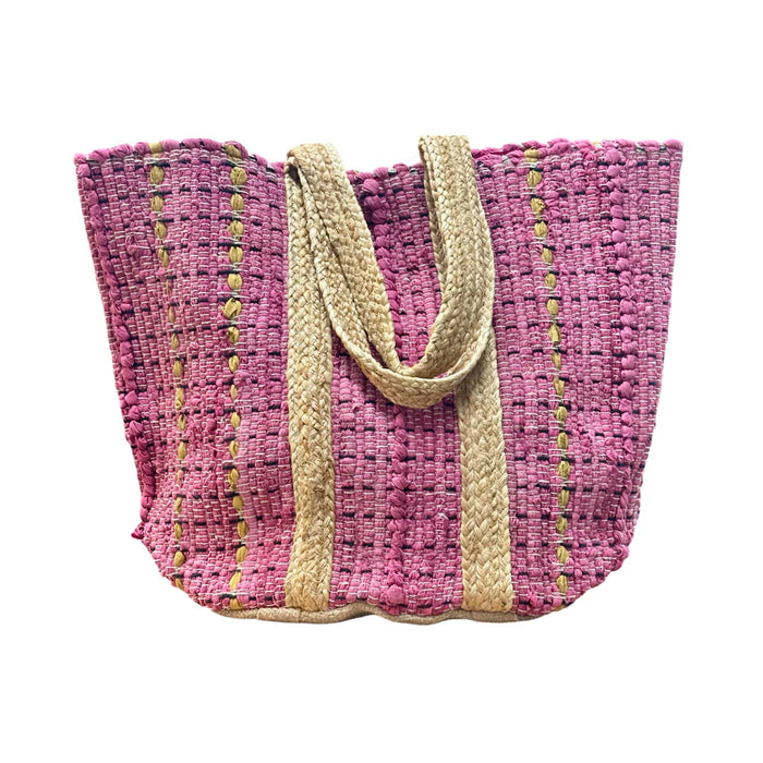Recycled Cotton Tote Bag w/Jute Handles