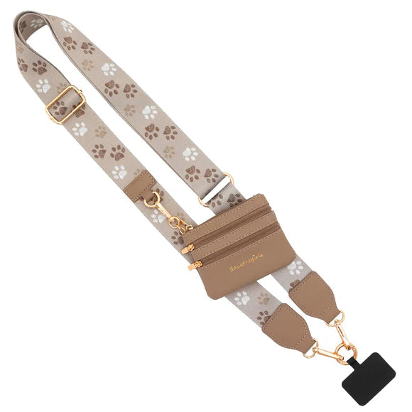Clip & Go Strap w/Pouch Paw Tracks