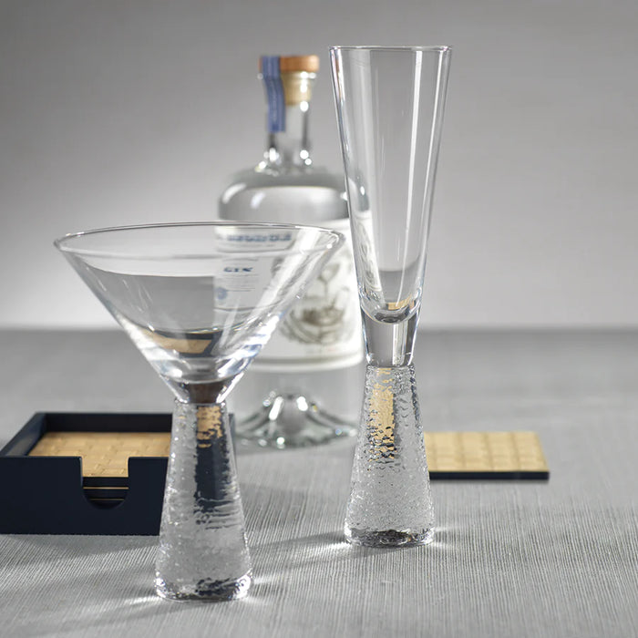 Livogno Martini Glass On Hammered Stem