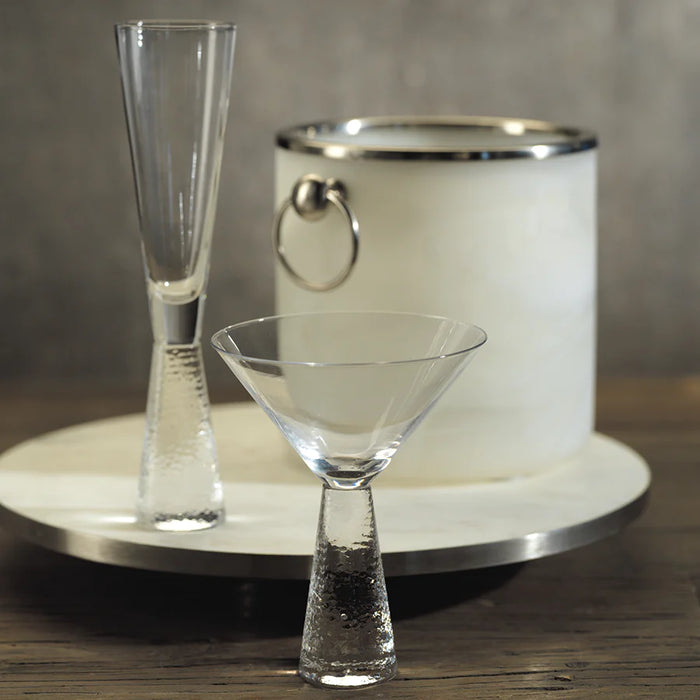 Livogno Martini Glass On Hammered Stem