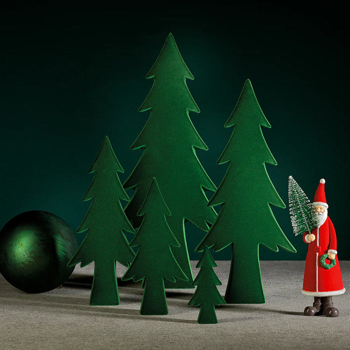 Flocked Tree Green Small