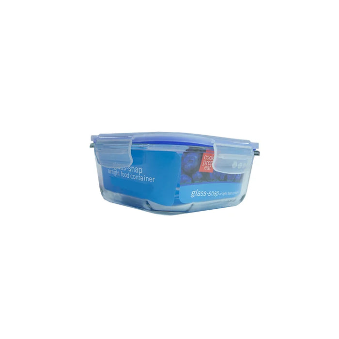 Snap-Tight Square Glass Container