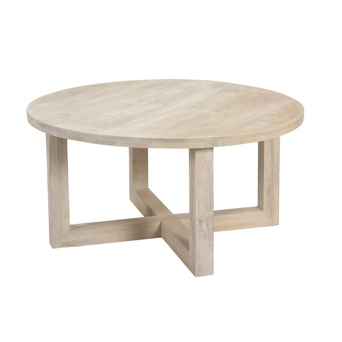 Thick X Base Round Coffee Table