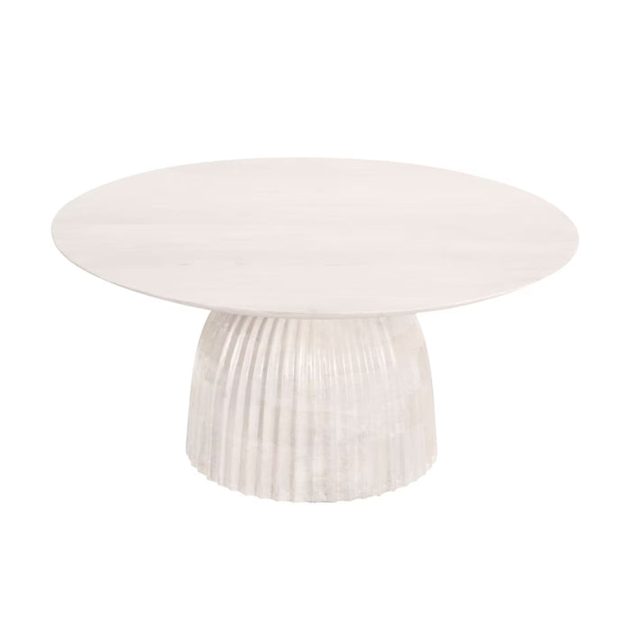 Clara Scalloped Coffee Table - White