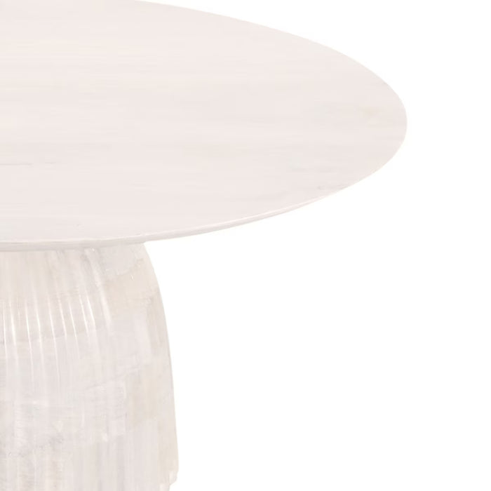 Clara Scalloped Coffee Table - White