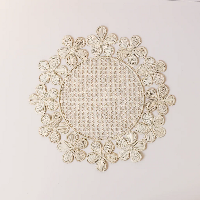 Flowers Around Natural Placemats - Set Of 4
