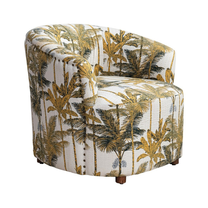 Cotton Voile Upholstered Printed Chair