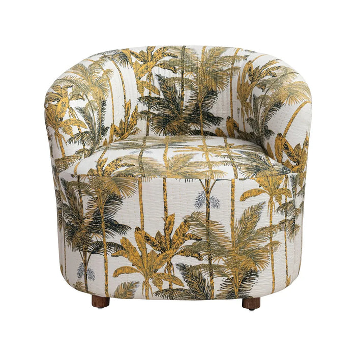 Cotton Voile Upholstered Printed Chair