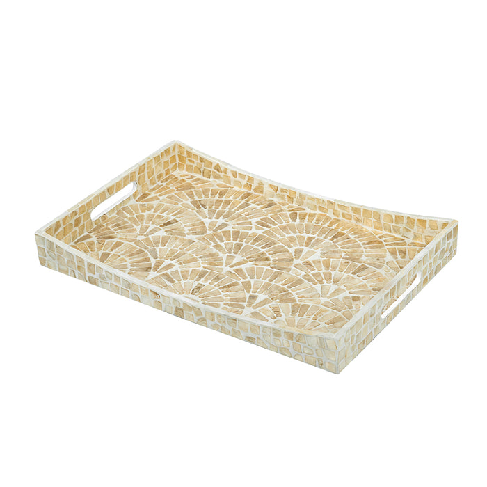 Gold Capiz Floral Design Tray