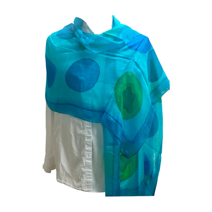 Embroidered 100% Silk Scarf