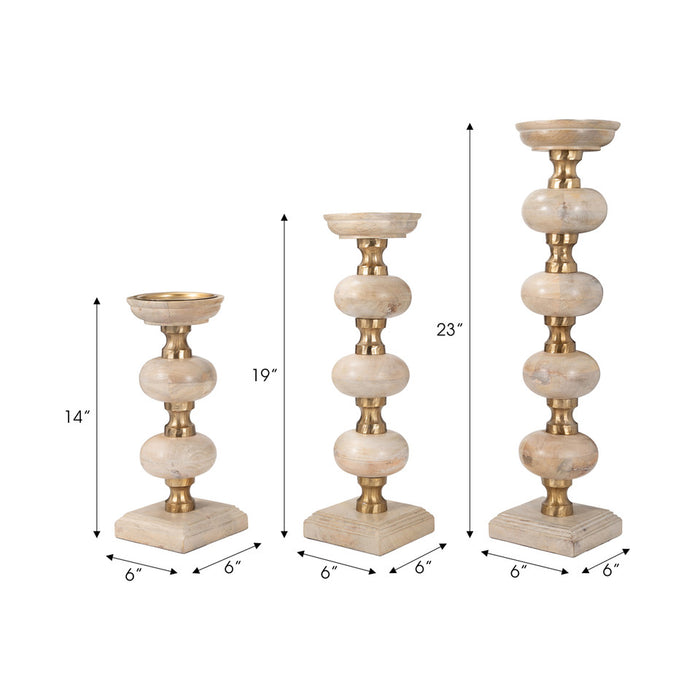 Sumpter Natural Wood Candlesticks