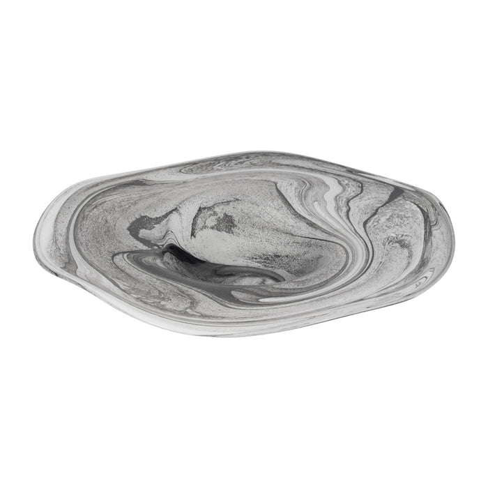 Katrina Gray Swirl Glass Charger Plate