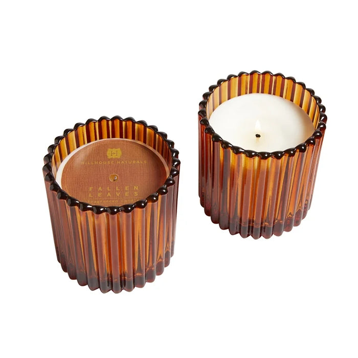 Fallen Leaves Candle In Decorative Glass