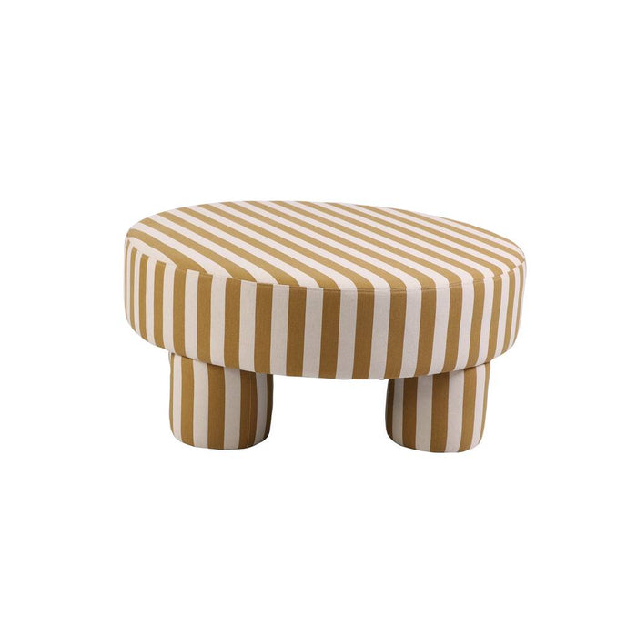 Upholstered Striped Table Ottoman