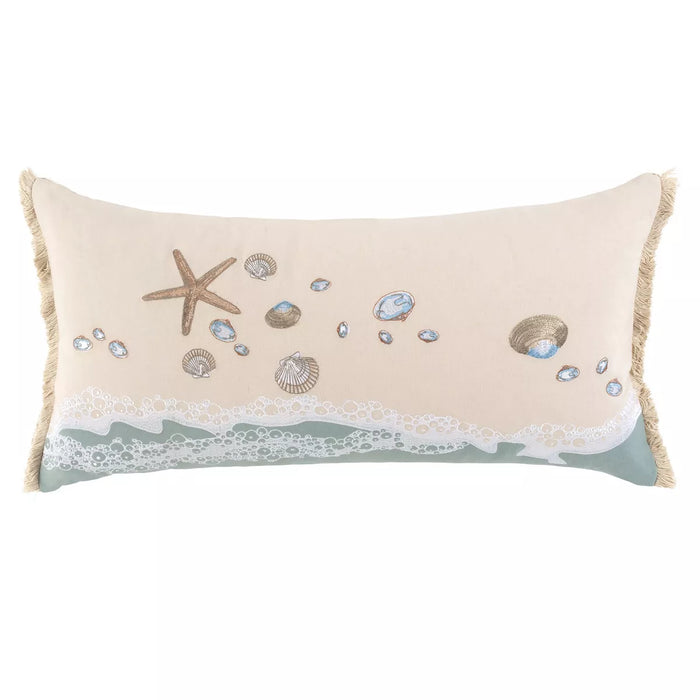 Sand & Shells Fringed Pillow
