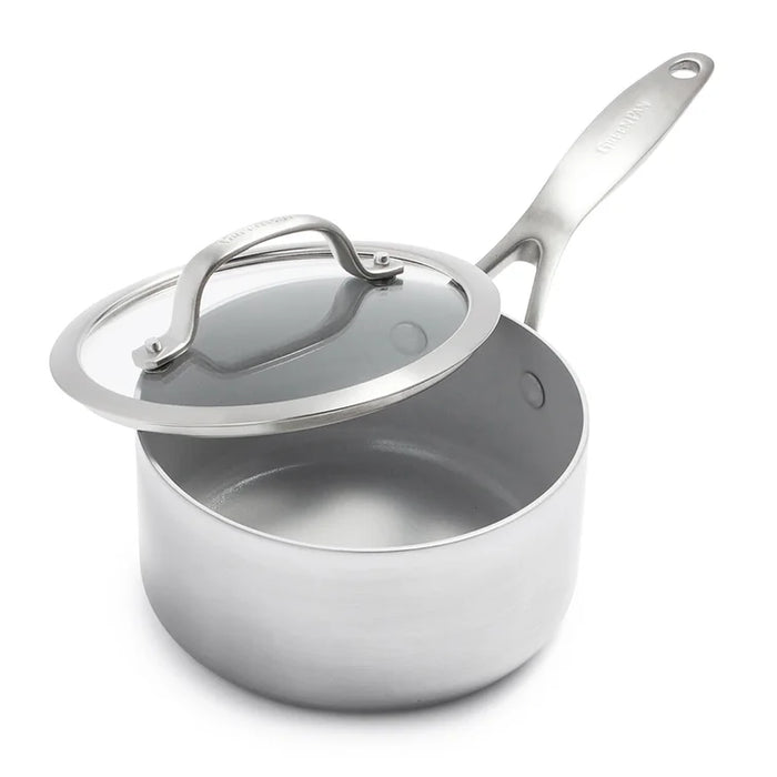 GreenPan Venice Pro Tri-Ply Stainless Steel Nonstick Saucepan With Lid