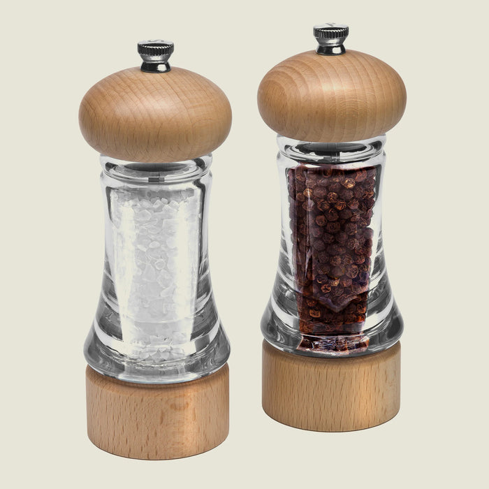 Beech Wood & Acrylic Salt & Pepper Mill Set