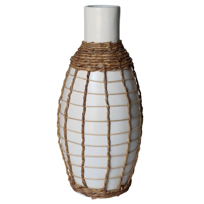 Terracotta Vase - White / Brown