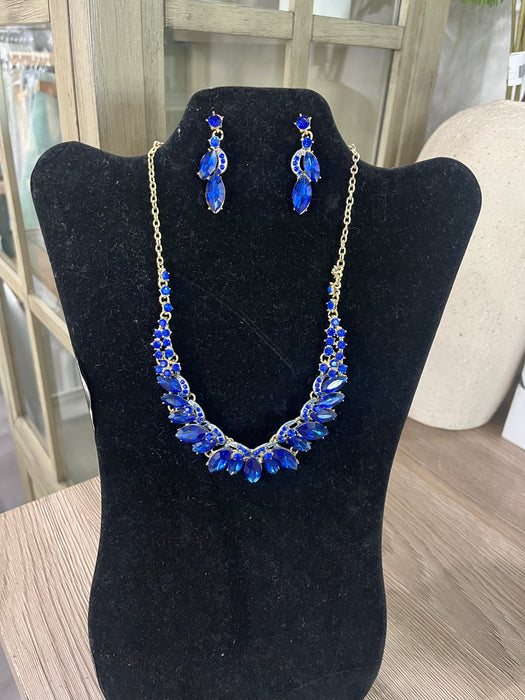 Sapphire Blue Necklace & Earrings Set