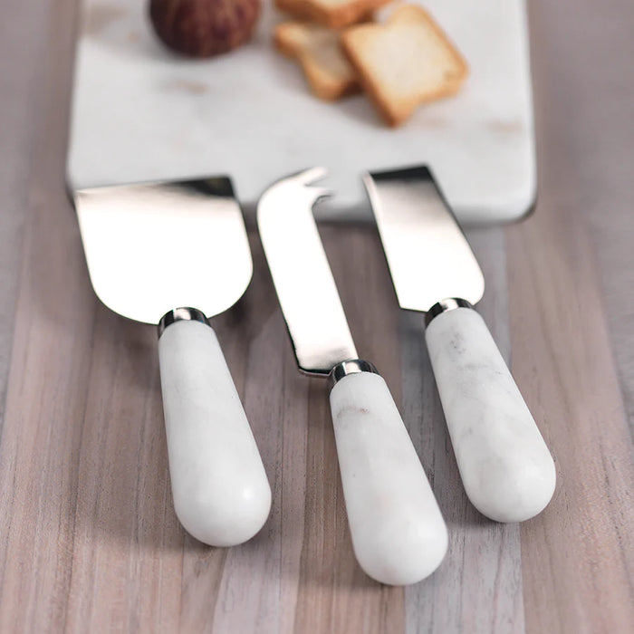 Marble Set Of 3 Cheese Knives - Boxed