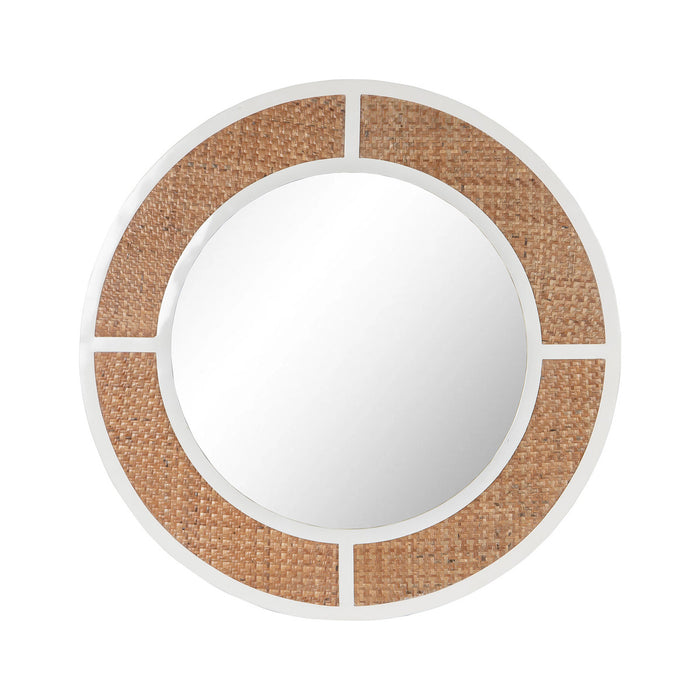 Iron & Cane Round Mirror