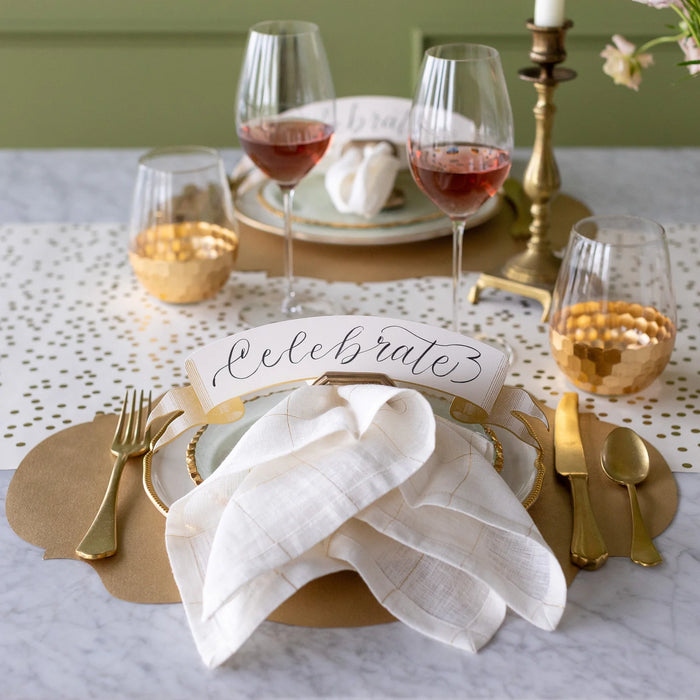 Classic Gold Banner Placecard