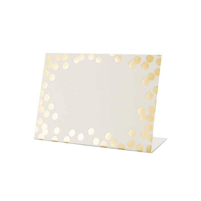 Gold Confetti Place Cards - Bottom Fold