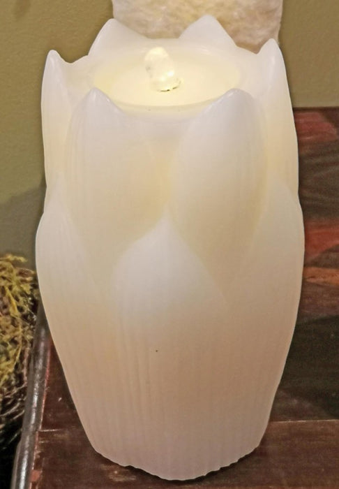 5 x 8 White Lily LED Fountain Candle