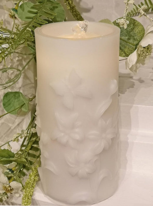 4x8 White Lily LED Fountain Candle