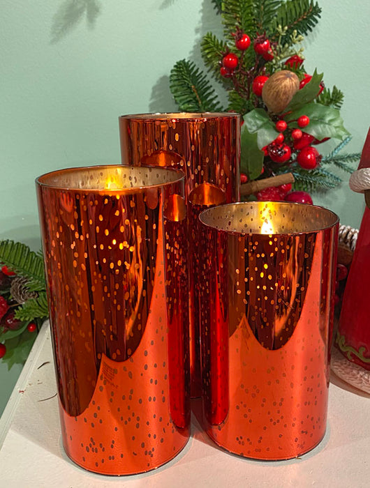 Mercury Red Glass Candle