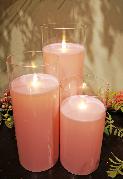 Pink Glass Candle