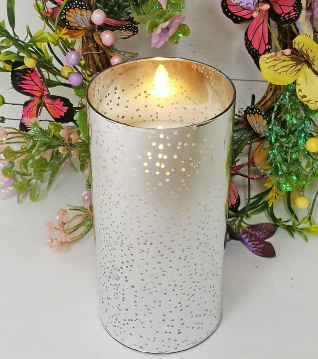 4x8 Mercury Silver Glass Candle