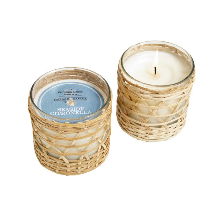 Seaside Citronella Candle In Bamboo Wrapped