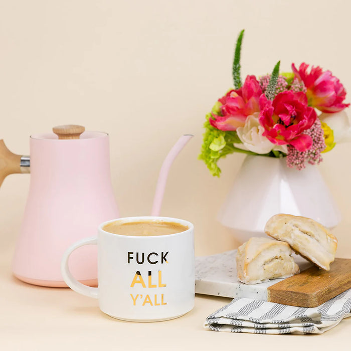 Fuck All Y'all - White Mug With Gold Foil