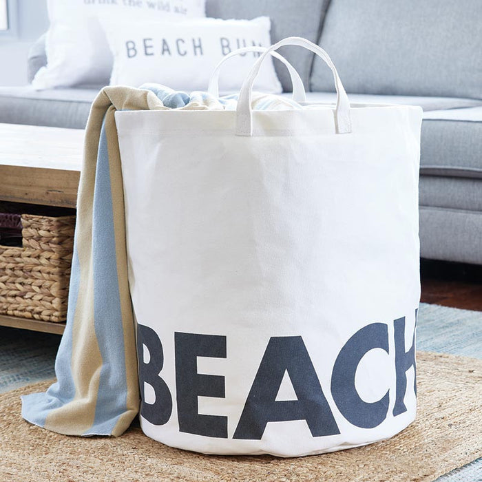 Beach Canvas Storage Tote Bag