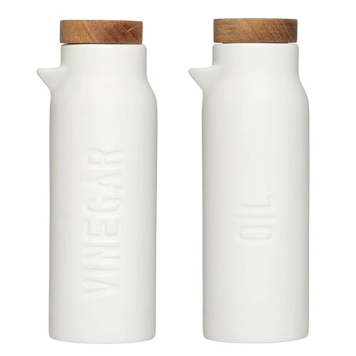Oil & Vinegar Matte White Bottle Set