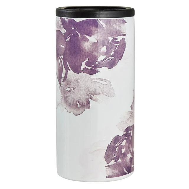 Pink Floral Skinny Can Cooler