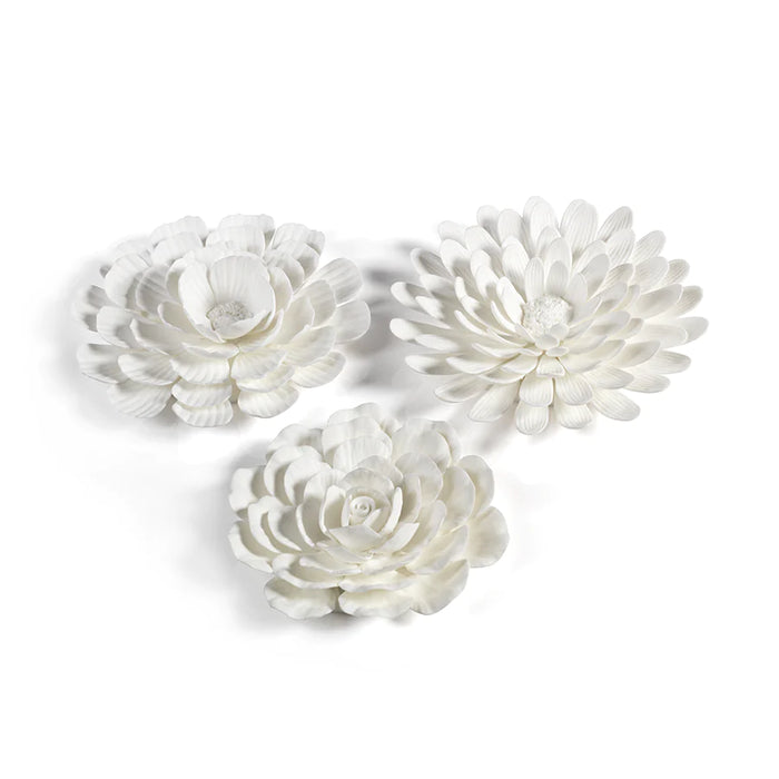 Porcelain Flower Table And Wall Decor - Set Of 3