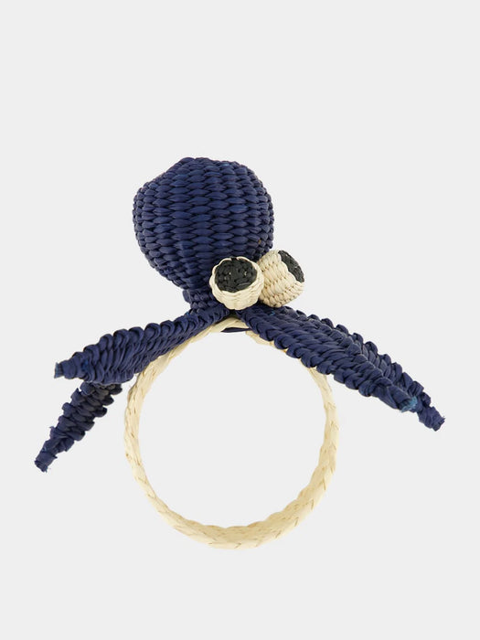 Navy Octopus Napkin Rings - Set Of 4